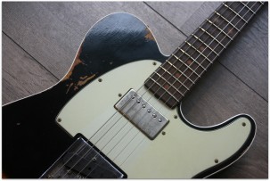 FENDER 2018 Limited Heavy Relic Reverse Custom HS Tele Aged Black Over 3 Color Sunburst