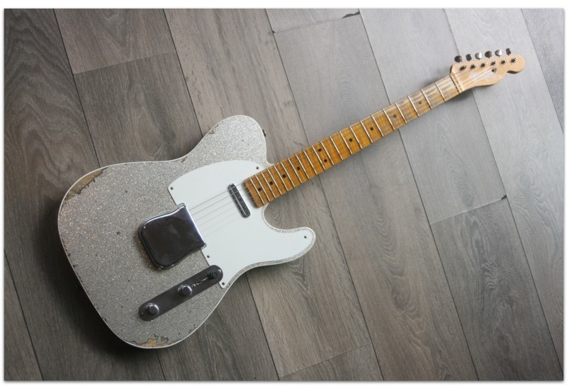 FENDER Limited Double Esquire Special Journeyman Relic Aged Silver Sparkle