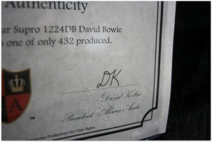 SUPRO "David Bowie Dual Tone LIMITED, Number 40 of 432 Made Worldwide"