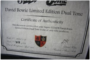 SUPRO "Number 13 de 432 Bowie Dual Tone LIMITED,
