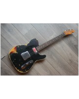 FENDER "Custom Shop Limited 60 HS Telecaster Custom Heavy Relic Aged Black over Three Tone Sunburst"