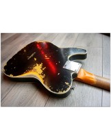 FENDER "Custom Shop Limited 60 HS Telecaster Custom Heavy Relic Aged Black over Three Tone Sunburst"