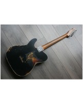 FENDER "Custom Shop Limited Rev Telecaster HS Heavy Relic, Antique Black over Three Tone Sunburst"
