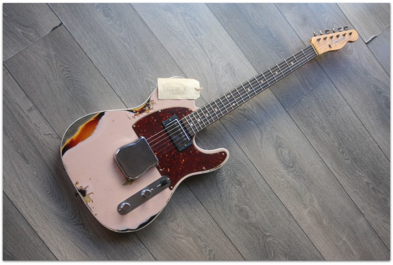 FENDER " Custom Shop Limited 60 HS Telecaster Custom Heavy Relic Pink over 3 Tone Sunburst"