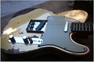 FENDER "Custom Shop 1960 Telecaster Custom Heavy Relic Aged Aztec Gold Over Three Colour Sunburst"