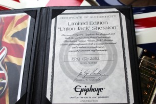 EPIPHONE "Limited Edition "Union Jack" Sheraton"(1503 150 2052) HARDCASE, PAPERS