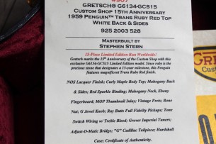 GRETSCH "Custom Shop G6134-GCS15 15th Anniversary '59 Penguin" HARDCASE, 3, 98 KG