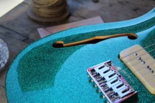 Chapman "ML3 Pro Tradition P-90 Aventurine Semi Hollow Green Sparkle"