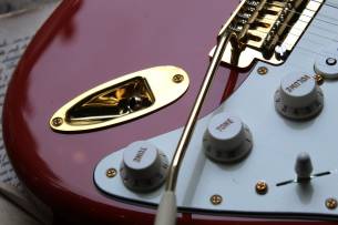 FENDER "Limited Edition Player Stratocaster®, Maple Fingerboard, Fiesta Red with Gold Hardware"