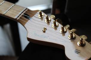 FENDER "Limited Edition Player Stratocaster®, Maple Fingerboard, Fiesta Red with Gold Hardware"