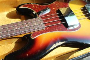 FENDER Custom Shop 1964 Precision Bass Relic Bleached 3-Tone Sunburst, HARDCASE, PAPERS, 4, 10 KG