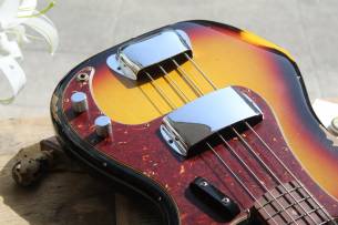 FENDER Custom Shop 1964 Precision Bass Relic Bleached 3-Tone Sunburst, HARDCASE, PAPERS, 4, 10 KG
