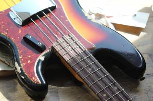 FENDER Custom Shop 1964 Precision Bass Relic Bleached 3-Tone Sunburst, HARDCASE, PAPERS, 4, 10 KG
