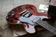 SEVENTY SEVEN "EXRU-STD /S JT 335 Japan P-90 Aged Red " by Bacchus Guitars