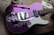 FENDER Custom Shop Limited P90 Tele Thinline Journeyman Relic Aged Magenta Sparkle, HARDCASE, 3, 23
