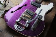FENDER Custom Shop Limited P90 Tele Thinline Journeyman Relic Aged Magenta Sparkle, HARDCASE, 3, 23