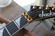 JACKSON MJ Series Rhoads RR24MG, Black with Yellow Pinstripes, Ebony Fingerboard, SOFTCASE