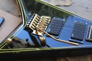 JACKSON MJ Series Rhoads RR24MG, Black with Yellow Pinstripes, Ebony Fingerboard, SOFTCASE