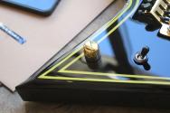 JACKSON MJ Series Rhoads RR24MG, Black with Yellow Pinstripes, Ebony Fingerboard, SOFTCASE