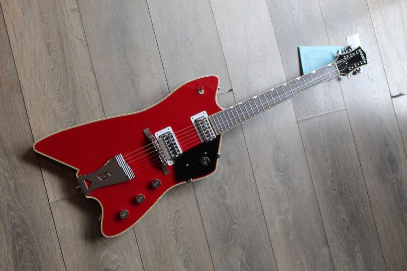 GRETSCH "G6199 Billy-Bo, "G" Cutout Tailpiece, TV Jones®, Rosewood Fingerboard, Firebird Red" HARDCASE, PAPERS