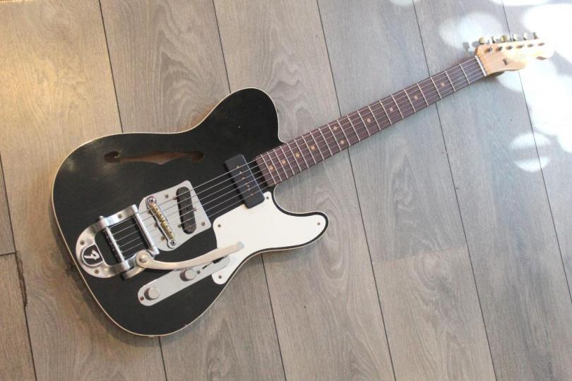 FENDER Custom Shop Limited P90 Tele Thinline Journeyman Relic Aged Black HARDCASE, PAPERS, 3, 26 KG
