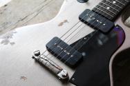 MAYBACH Special Edition for Estudio 54 Lester JR Single Cut P-90 in Shorelain Gold Black HARDCASE, 3, 10 KG