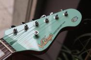 VINTAGE "30th Anniversary V65 Electric Guitar with Vibrato ~ Ventura Green" GIGBAG, 3, 6 KG