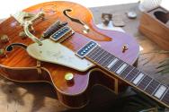 GRETSCH "G6120TGQM-56 Limited Edition Quilt Classic Chet Atkins, Hollow Body with Bigsby, Roundup Orange Stain Lacquer" HARDCASE