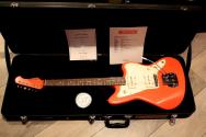 DEL TONE "JM-Style Fiesta Red Matching Headstock, Aged" HARDCASE, PAPERS