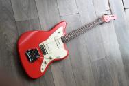 DEL TONE "JM-Style Fiesta Red Matching Headstock, Aged" HARDCASE, PAPERS
