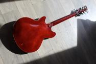 VINTAGE REVO Series 'Custom Supreme' Baritone VI Semi-Acoustic Guitar ~ Tobacco Sunburst