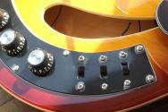 VINTAGE REVO Series 'Custom Supreme' Baritone VI Semi-Acoustic Guitar ~ Tobacco Sunburst