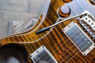 PRS "DGT Semi-Hollow Electric Guitar, Tiger Eye, Moons" HARDCASE