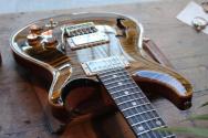 PRS "DGT Semi-Hollow Electric Guitar, Tiger Eye, Moons" HARDCASE
